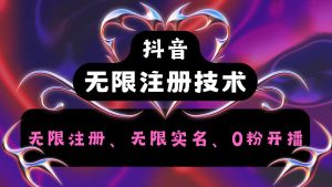 抖音无限实名技术2.0，一个身分证可以实名无数个抖音，几分钟一个自己看教程操作-琴书聊项目