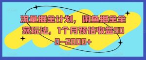 流量掘金计划，闲鱼掘金全案玩法，1个月预估收益500-2000+-琴书聊项目