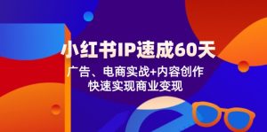 小红书IP速成60天：广告、电商实战+内容创作，快速实现商业变现-琴书聊项目