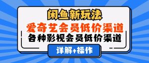 （12320期）闲鱼新玩法，爱奇艺会员低价渠道，各种影视会员低价渠道详解-琴书聊项目