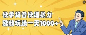 快手抖音快速暴力涨粉玩法，新手小白也能学会，一天1k+【揭秘】-琴书聊项目