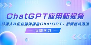 (12427期)ChatGPT应用新视角:普通人&企业如何拥抱ChatGPT,引领智能潮流-琴书聊项目