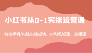 小红书从0-1实操运营课,包含手机/电脑实操板块、IP和私域课、直播课(97节)-琴书聊项目