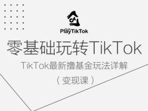 零基础玩转TiKToK变现课，TikTok最新撸基金玩法详解-琴书聊项目