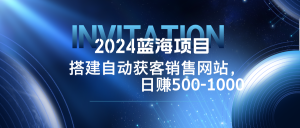 2024蓝海项目，搭建销售网站，自动获客，日赚500-1000-琴书聊项目