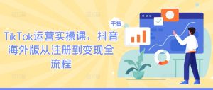 TikTok运营实操课，抖音海外版从注册到变现全流程-琴书聊项目