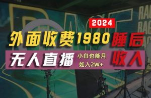外面收费1980的支付宝无人直播技术+素材，认真看半小时就能开始做，真正睡后收入【揭秘】-琴书聊项目
