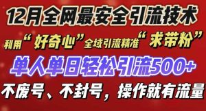 12 月份全网最安全引流创业粉技术来袭，不封号不废号，有操作就有流量【揭秘】-琴书聊项目