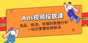 Ads视频投放课全解析：选品、投流、剪辑到数据分析，一站式掌握投放秘诀-琴书聊项目