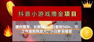【抖音小游戏发行人计划项目】操作简单，长期稳定，日盈利500+，可工作…-琴书聊项目