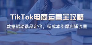 TikTok电商运营全攻略，数据驱动选品定价，低成本引爆店铺流量-琴书聊项目