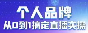 个人品牌:从0到1搞定直播实操,用直播为你的个人品牌赋能,六大实操板块,放大个人影响力-琴书聊项目