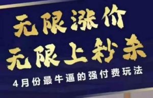 4月12号拼多多线上课,无限涨价,无限上秒杀,4月份最牛逼的强付费玩法-琴书聊项目