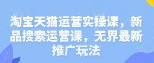 淘宝天猫运营实操课，新品搜索运营课，无界最新推广玩法-琴书聊项目