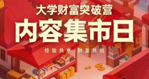 大学财富突破营，内容集市日，经验共享，财富共创-琴书聊项目