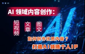 AI领域内容创作：高效创作短视频、文章、图文三大板块内容，打造AI领域个人IP-琴书聊项目