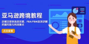 亚马逊跨境教程，店铺注册到选品攻略，FBA/FBM发货讲解，把握风险与利润-琴书聊项目