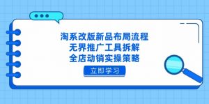 淘系改版新品布局流程，无界推广工具拆解，全店动销实操策略-琴书聊项目