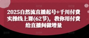 2025自然流直播起号+千川付费实操线上课(62节)，教你用付费给直播间做增量-琴书聊项目