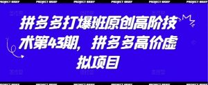 拼多多打爆班原创高阶技术第43期，拼多多高价虚拟项目-琴书聊项目