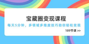 宝藏圈变现课程，每天5分钟，多领域多维度技巧助你轻松变现(189节-琴书聊项目