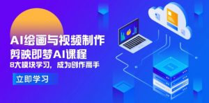 AI绘画与视频制作，剪映即梦AI课程，8大模块学习，成为创作高手-琴书聊项目