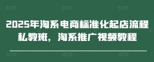 2025年淘系电商标准化起店流程私教班，淘系推广视频教程-琴书聊项目