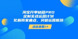 淘宝开单秘籍PRO，定制实战运营计划，化解商家痛点，突破运营瓶颈-琴书聊项目
