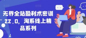 无界全站盈利术密训22.0,淘系线上精品系列-琴书聊项目