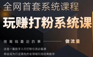 2025行业首套全网全域打粉系统神课，做流量做离钱最近的事，一套新手入行打粉引流必备课-琴书聊项目