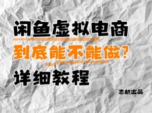 闲鱼虚拟电商，到底能不能做？详细教程-琴书聊项目