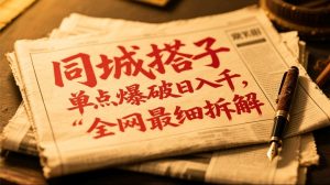 同城搭子群19.9单点爆破日入千，搭子组局月入万，全网最细拆解-琴书聊项目