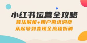 小红书运营全攻略：算法解析+用户需求洞察，从起号到变现全流程拆解-琴书聊项目