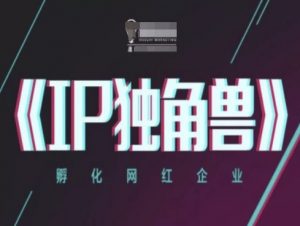 IP独角兽，孵化网红企业，ip教程-琴书聊项目