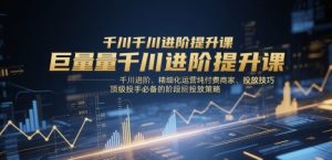 巨量千川进阶提升课，千川进阶、精细化运营纯付费商家、投放技巧、顶级投手必备的阶段性投放策略-琴书聊项目