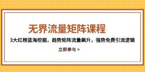 无界流量矩阵课程,3大红榜蓝海挖掘,趋势矩阵流量飙升,强势免费引流逻辑-琴书聊项目