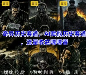 抖音奇异历史赛道，AI赋能历史赛道，流量收益嘎嘎香，狂撸伙伴计划-琴书聊项目