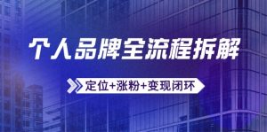 个人品牌全流程拆解：定位+涨粉+变现闭环，微信生态运营与资源整合-琴书聊项目