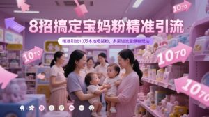 8招搞定宝妈粉精准引流，精准引流10万本地母婴粉，多渠道流量爆破玩法-琴书聊项目