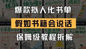 最新爆款拟人化书单玩法,假如书籍会说话,保姆级教程-琴书聊项目