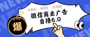 微信商业广告自撸玩法6.0，不养机，0封控，单号50+可矩阵操作【揭秘】-琴书聊项目