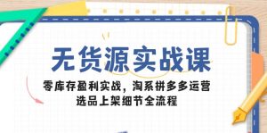 无货源实战课：零库存盈利实战，淘系拼多多运营，选品上架细节全流程-琴书聊项目
