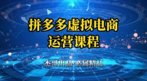 拼多多虚拟资料项目,从起店到出单全套系列教程,从0到1小白也可以轻松上手-琴书聊项目