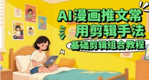 AI漫画推文常用剪辑手法，基础剪辑组合教程-琴书聊项目