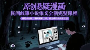 原创悬疑漫画民间故事小说推文全新完整课程， 搭配ai绘画，0基础轻松上手，撸分成和伙伴计划-琴书聊项目