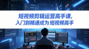 短视频剪辑运营高手课,入门到精通成为短视频高手-琴书聊项目