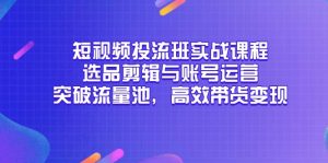 短视频投流班实战课程，选品剪辑与账号运营，突破流量池，高效带货变现-琴书聊项目