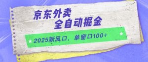 2025新风口,京东外卖全自动掘金,单窗口100+【揭秘】-琴书聊项目