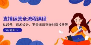 直播运营全流程课程-5月更新：从起号、话术设计、罗盘运营到微付费投放等-琴书聊项目