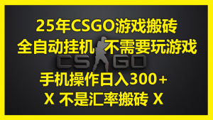 25年CSGO游戏搬砖，全自动挂机，不需要玩游戏，手机操作日入300+。(不…-琴书聊项目